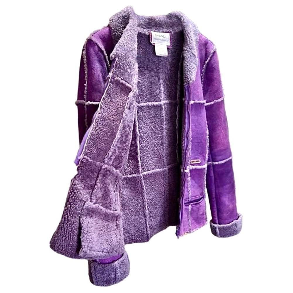 CHANEL Purple Shearling Jacket - Picture 5 of 6